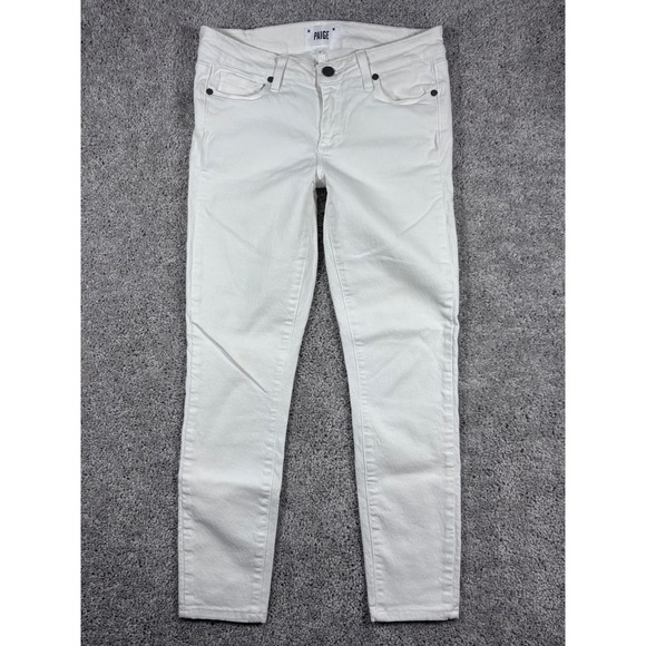 Paige Verdugo Ankle Jeans Womens Size 27 White Cotton Blend Denim Pants - Picture 1 of 14